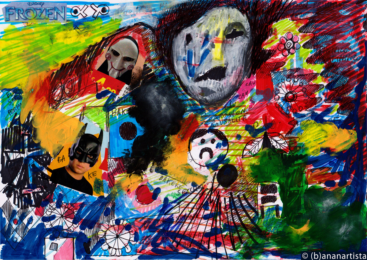 THE JIGSAW KILLER collage mixed media art by (b)ananartista sbuff © 2016 all rights reserved