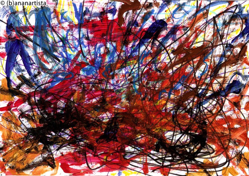 BLACK HOLE IN THE BODY abstract painting by (b)ananartista sbuff © 2016 all rights reserved