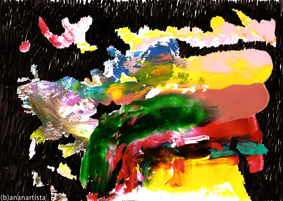 THE HIDDEN ARCHETYPE OF THE SELF abstract painting by (b)ananartista sbuff © 2016 all rights reserved