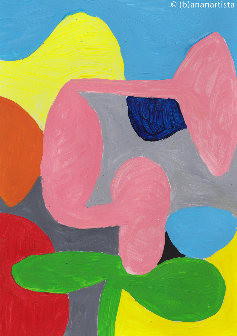 UNEXPECTED FORMS OF LIFE abstract painting by (b)ananartista sbuff © 2016 all rights reserved