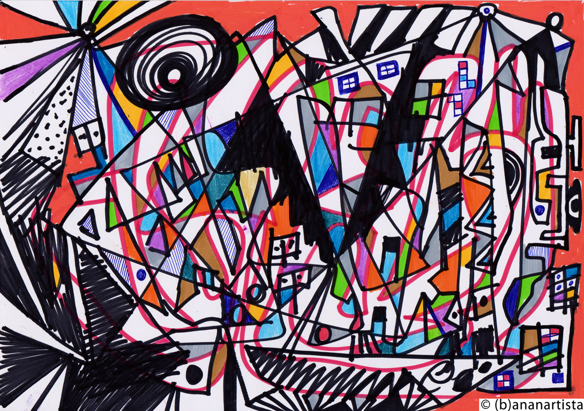 the future of humanity abstract landscape art painting by (b)ananartista SBUFF