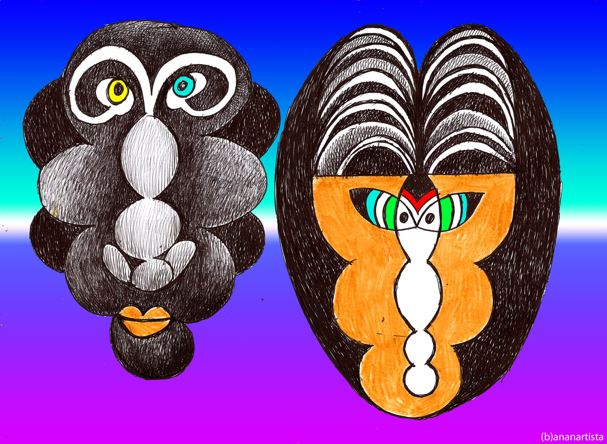 preternatural doppelganger - mixed media artwork by (b)ananartista