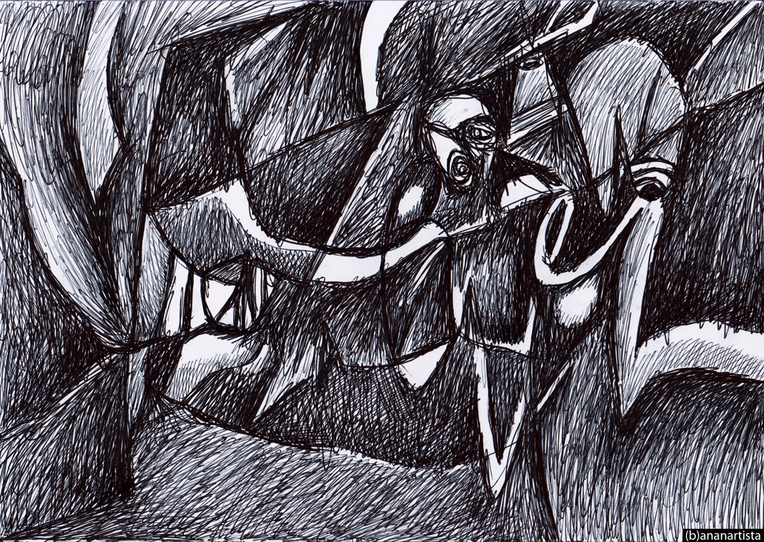 Pegasus Verme - disegno astratto di (b)ananartista SBUFF