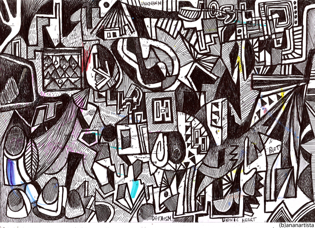 bionic heart: abstract art by (b)ananartista sbuff