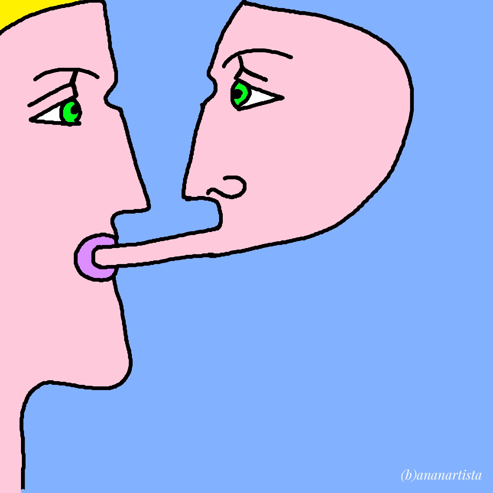 a strange self-conscious chewing gum: digital drawing by (b)ananartista sbuff