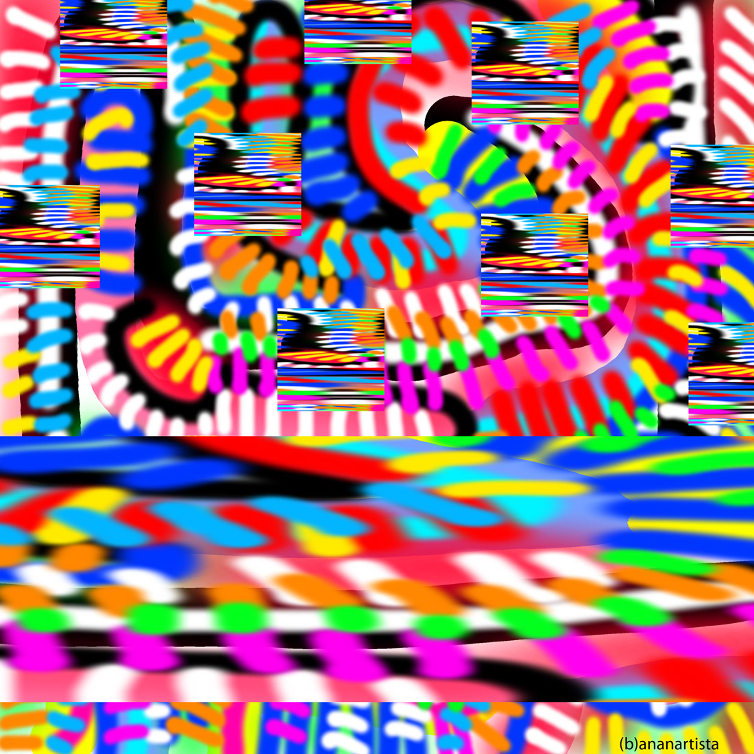 introspezione della bestia: dipinto digitale di (b)ananartista sbuff