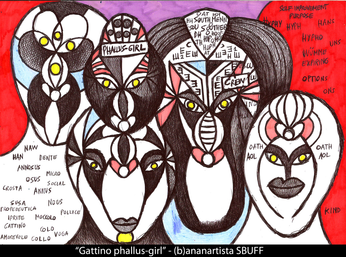 gattino phallus girl painting outsider surrealism art by (b)ananartista sbuff