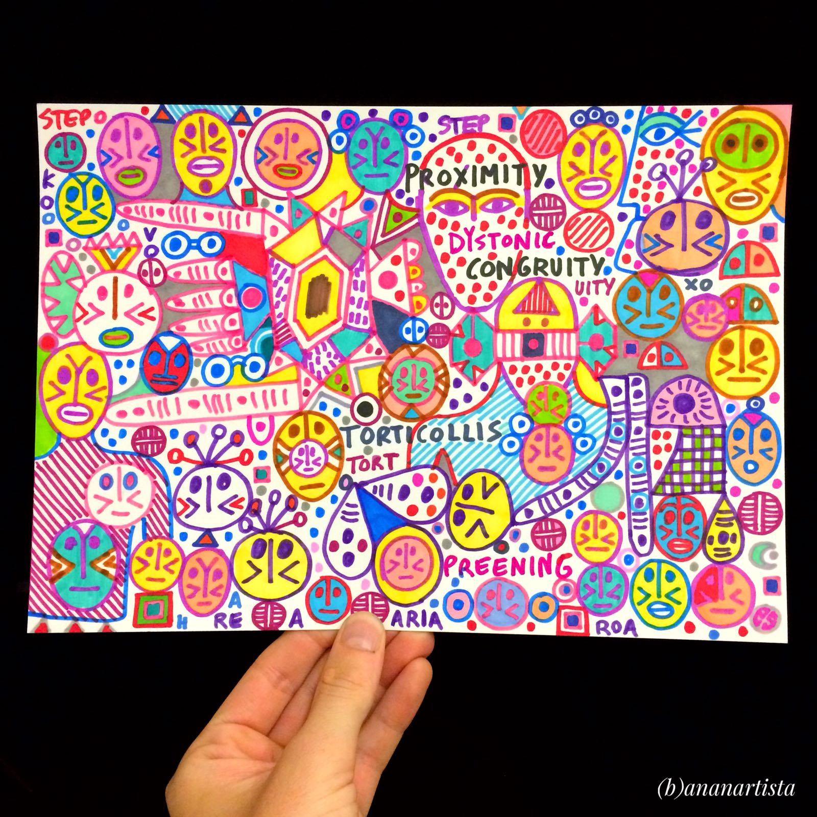 dystonic congruity: outsider art painting by (b)ananartista sbuff