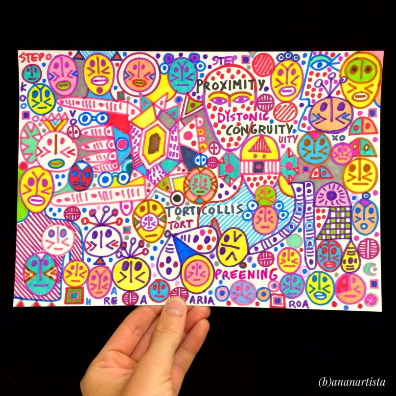 dystonic congruity: outsider art painting by (b)ananartista sbuff