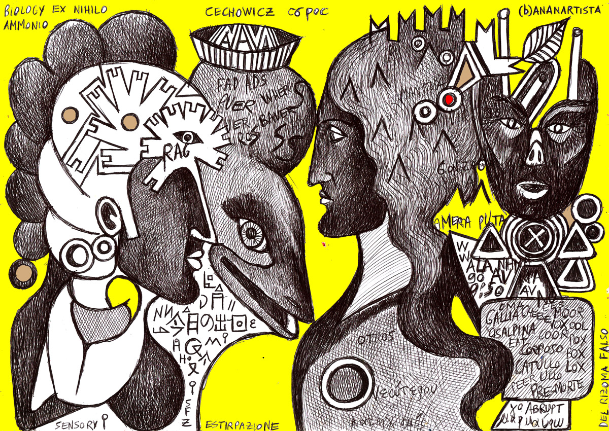 Eneide: outsider pen drawing illustration art portrait by (b)ananartista sbuff