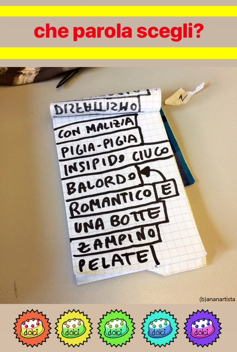 quale parola scegli: poesia quiz foto di (b)ananartista sbuff