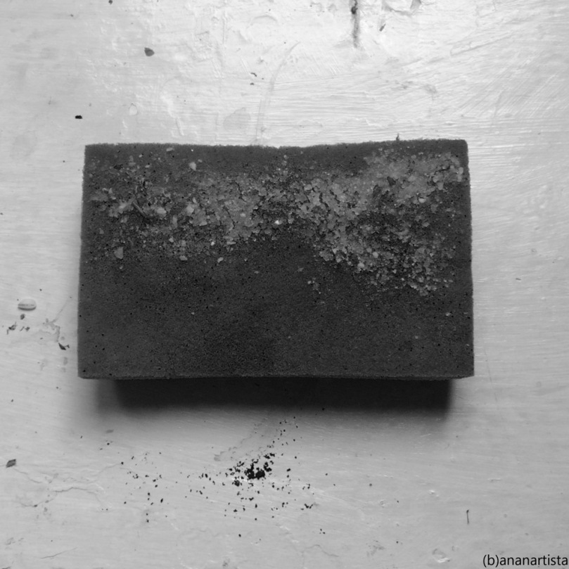 black sponge on white background: minimal suprematism art by (b)ananartista sbuff
