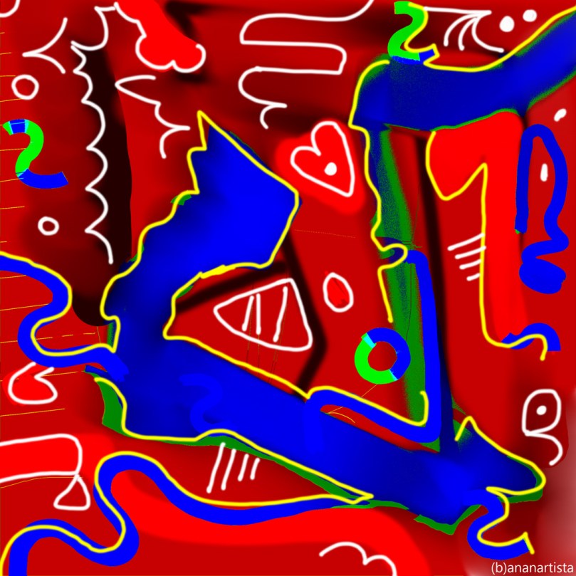 the shape of my heart: digital abstract red art by (b)ananartista sbuff
