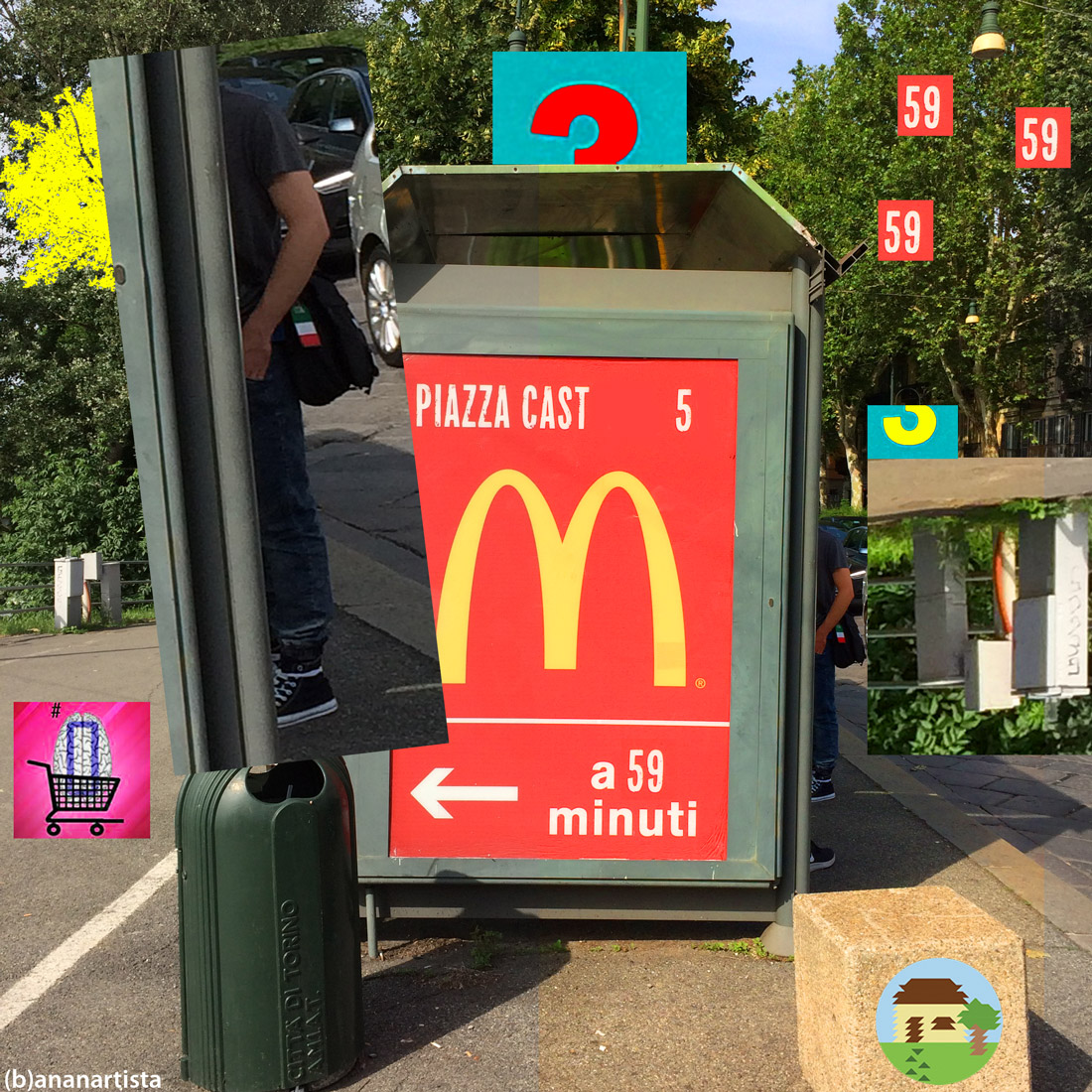 Mc Donald's a 59 minuti: collage fotografico di (b)ananartista sbuff