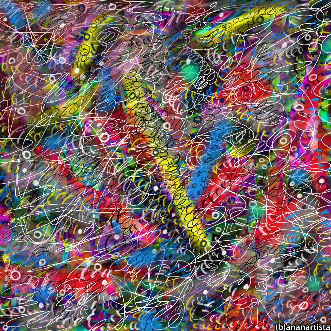whirling atoms: abstract digital painting by (b)ananartista sbuff