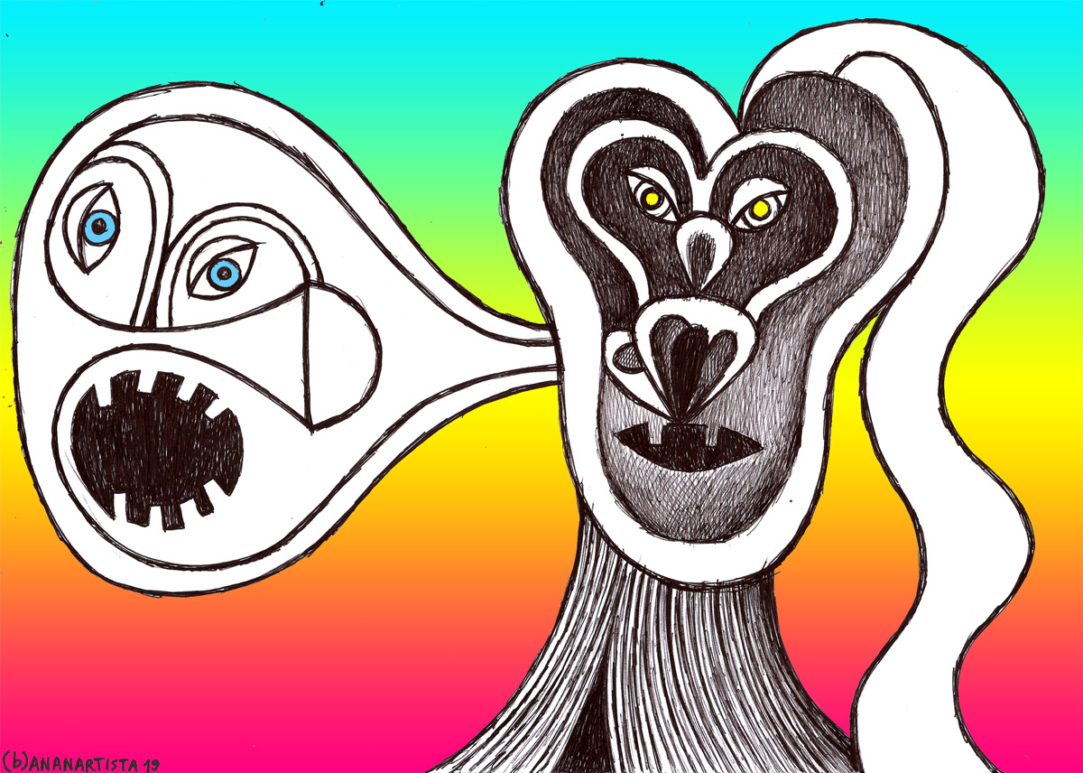 extroflexion of the beloved: drawing by (b)ananartista sbuff