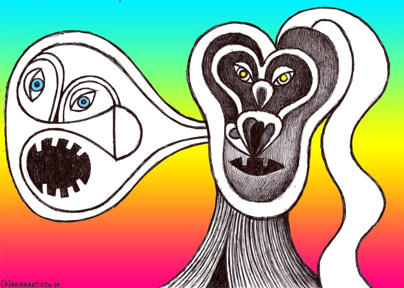 extroflexion of the beloved: drawing by (b)ananartista sbuff