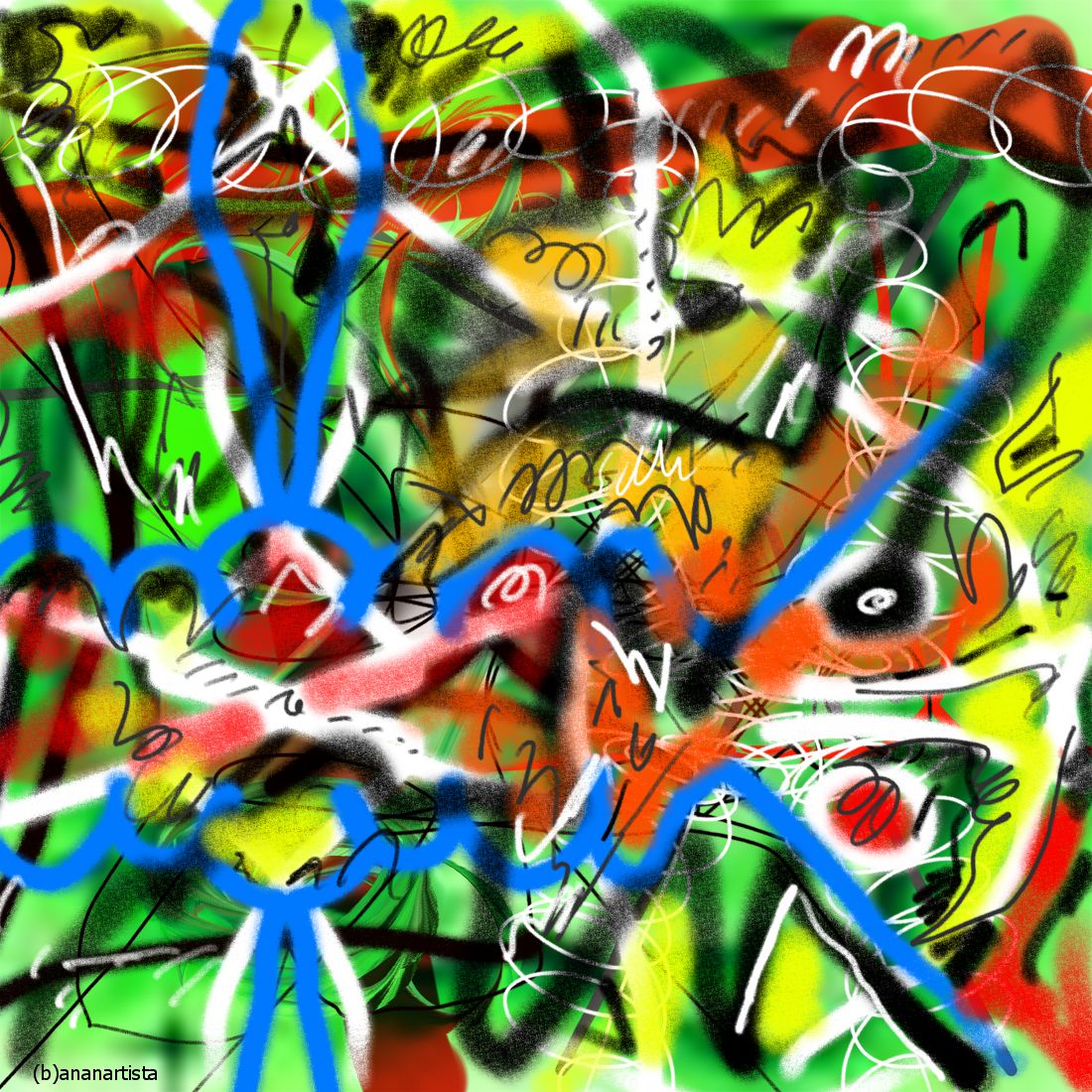 laughing buddha : digital abstract painting by (b)ananartista sbuff