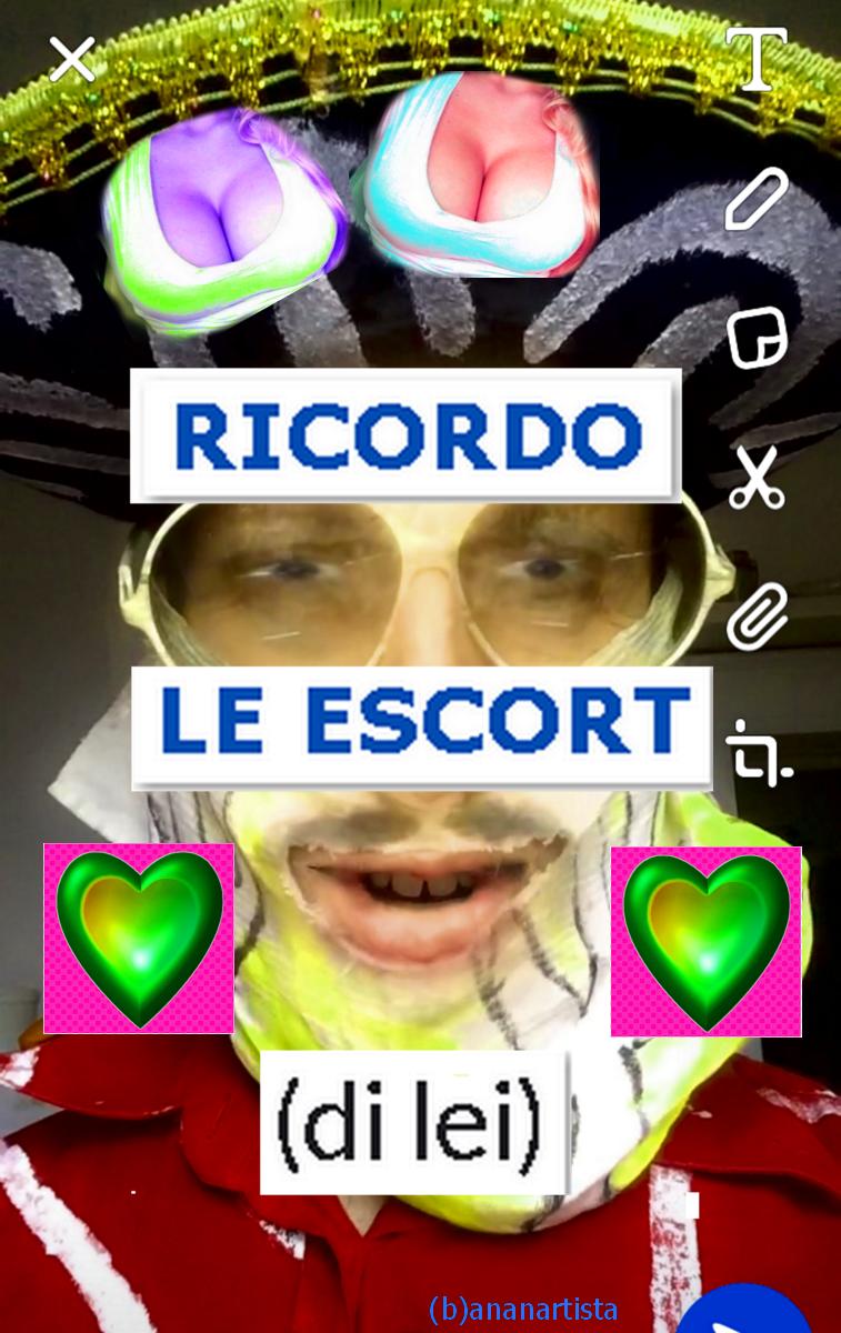 ricordo le escort di lei : poesia visiva di (b)ananartista sbuff