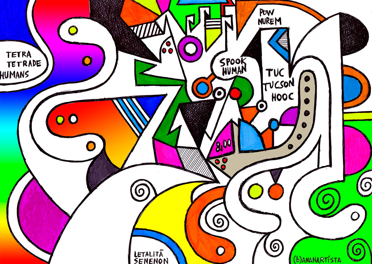 spooky human pow wow - geometric drawing by (b)ananartista sbuff