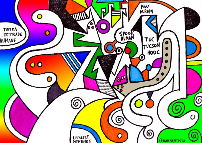 spooky human pow wow - geometric drawing by (b)ananartista sbuff