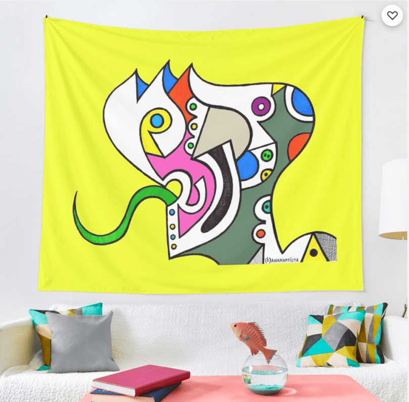 redbubble (b)ananartista reptilian humanoid illustration tapestry arazzo shop