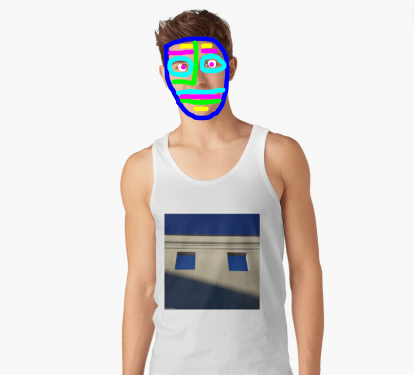 redbubble (b)ananartista tank top blue windows photography shop canotta