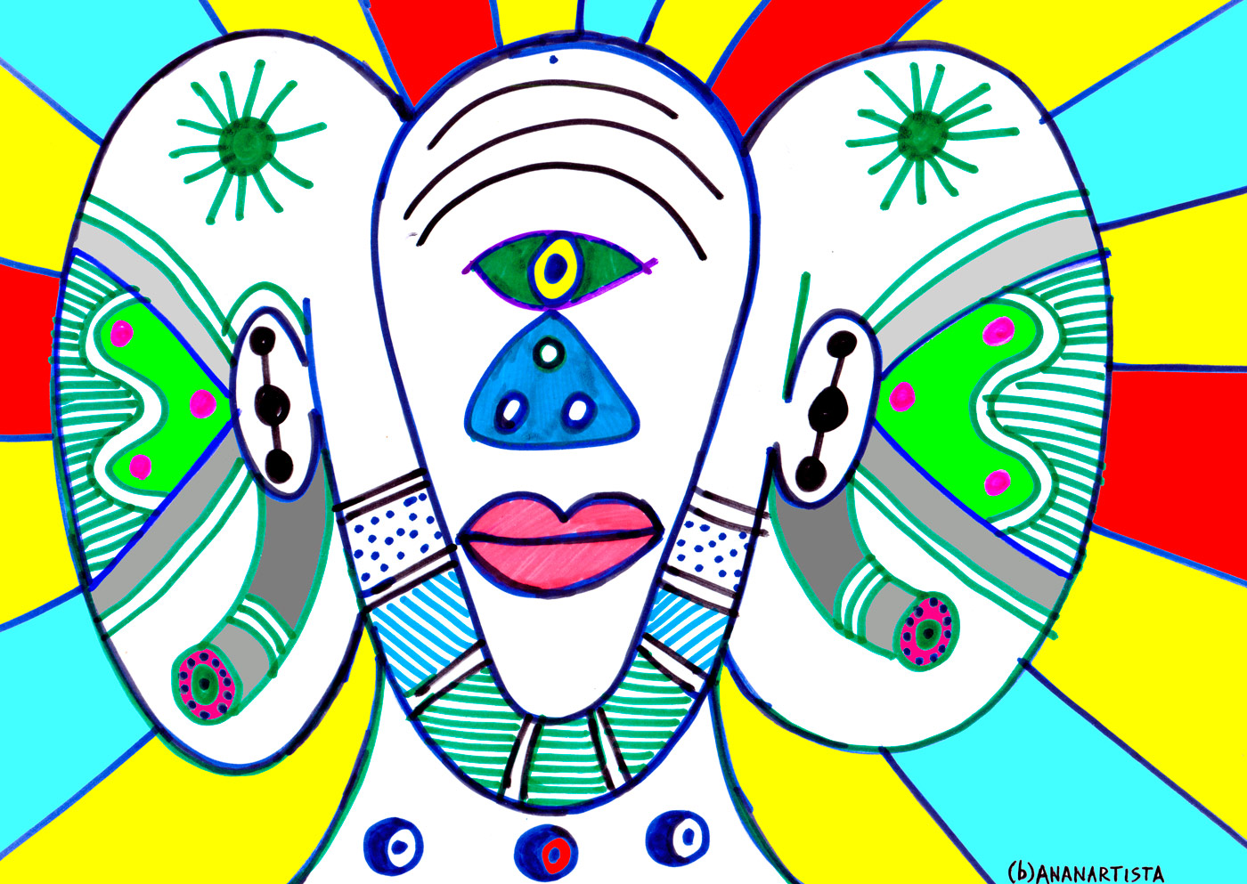 the cyclops colorful illustration by (b)ananartista sbuff