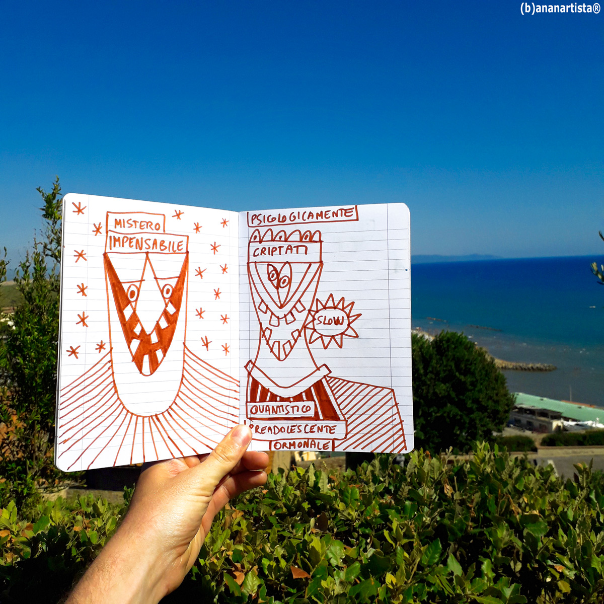 mistero impensabile e psicologicamente criptati - disegno di (b)ananartista sbuff