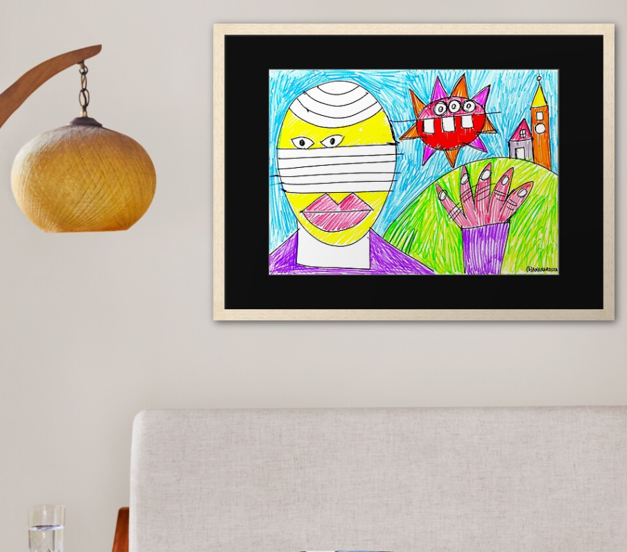 redbubble (b)ananartista saluti da nizza monferrato outsider framed art print shop size large cornice 