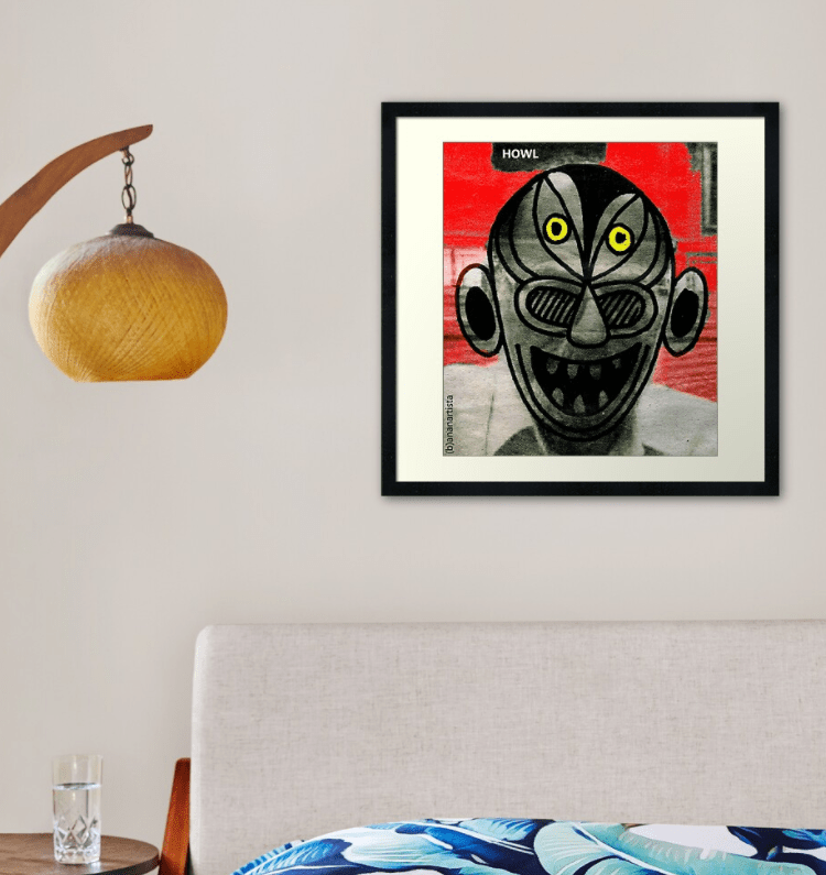 redbubble (b)ananartista the howl of allen ginsberg drawing framed art print size large shop