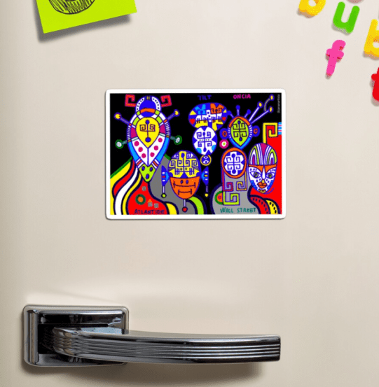 redbubble (b)ananartista tilt oncia atlantide wall street original artwork magnet art shop large size frigorifero