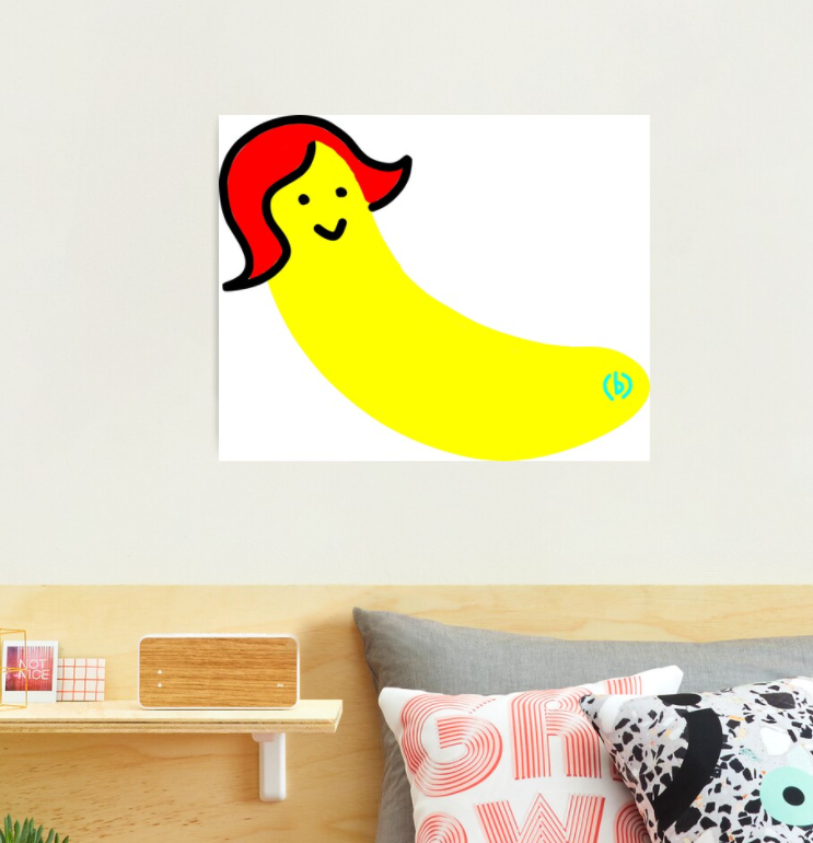 redbubble (b)ananartista cute banana girl super kawaii photographic print large luster art shop funny
