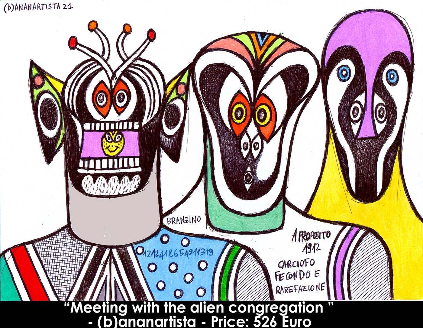 Meeting with the alien congregation – (b)ananartista® Sbuffuff